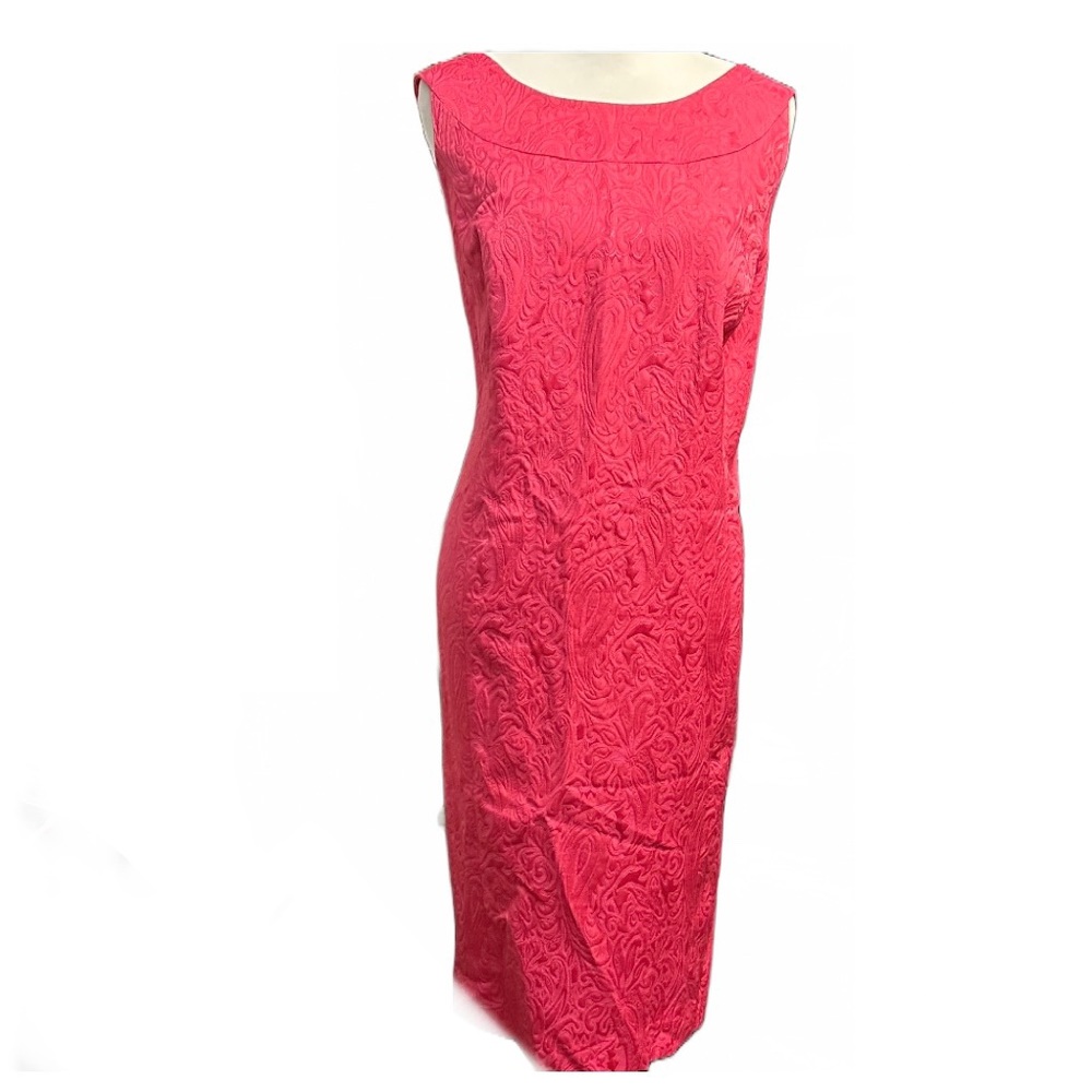 Talbots Pink Shift Sleeveless Jacquard  Dress 16w xl